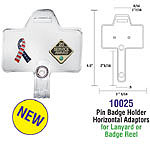 Pin Badge Holder Horizontal Adaptors (for Lanyard or Badge Reel) - Pack of 500 (Patent #6,035,564)