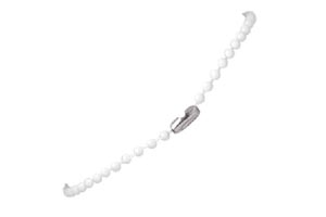 White 36" Plastic Bead Chain With Metal Connector
