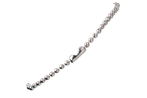 30 Inch Nickel Plated Steel Beaded Neck Chain