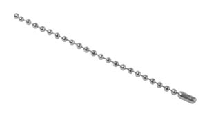Nickel-Plated Steel Ball Chain, 4 Inch, No 3 Bead Size