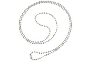 White 30 Inch Plastic Bead Chain With Metal Connector